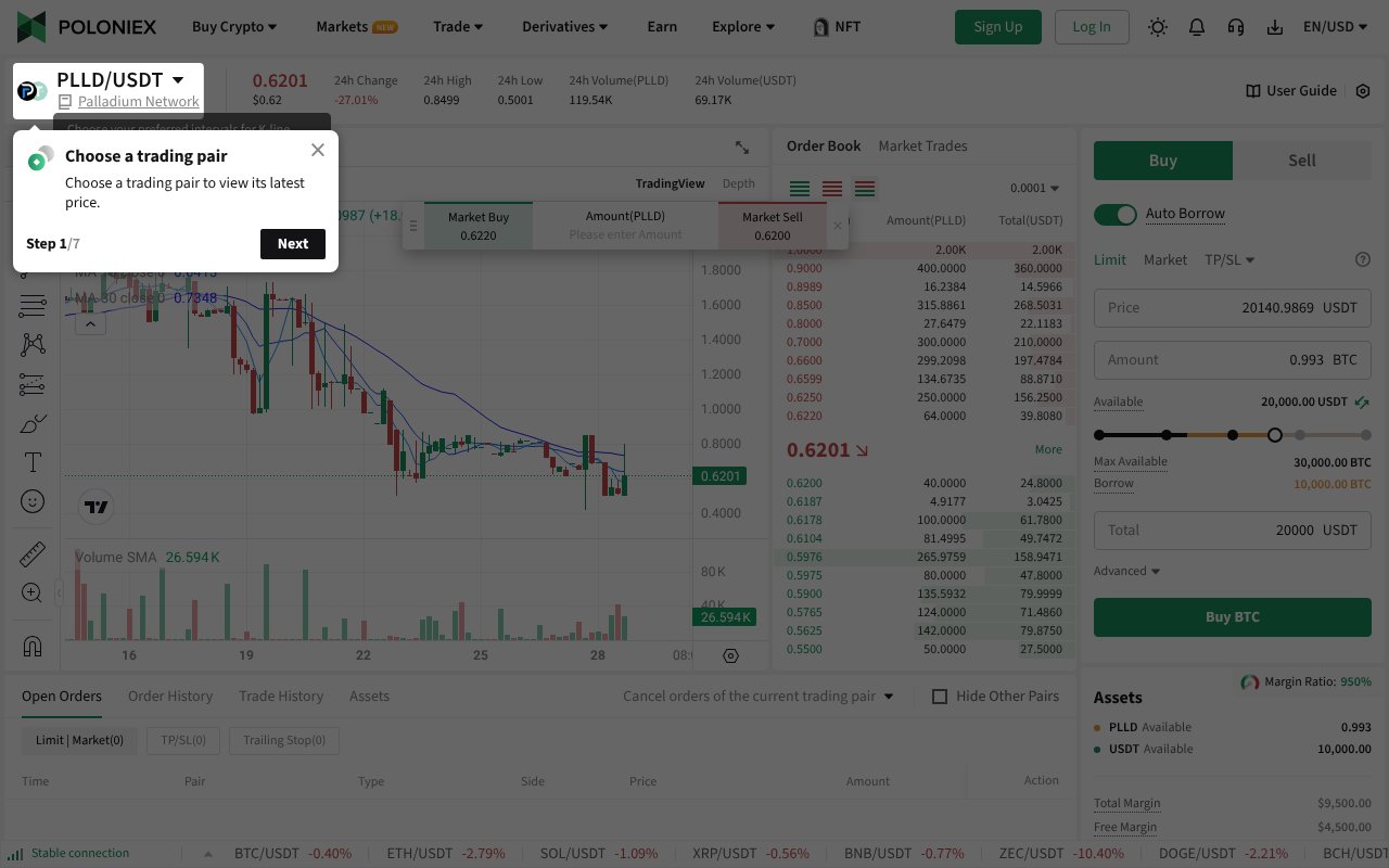 Screenshot of poloniex.com