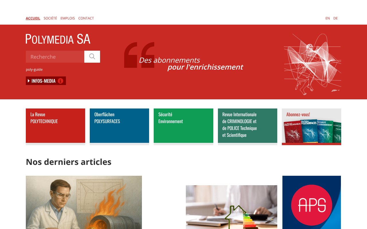 Screenshot of polymedia.ch