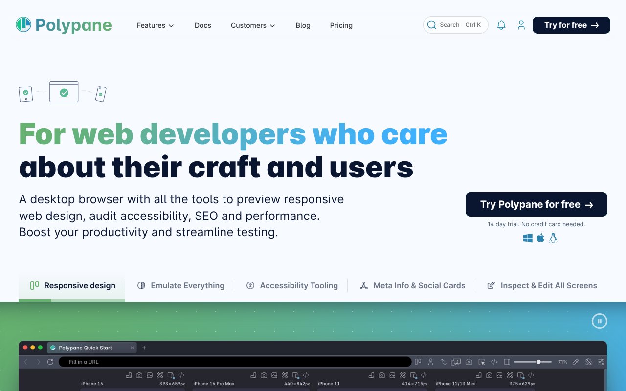 Screenshot of polypane.app