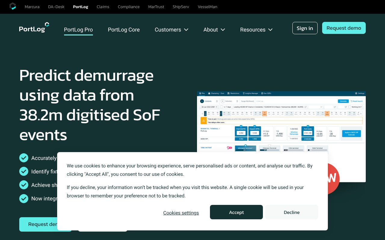 Screenshot of portlog.com