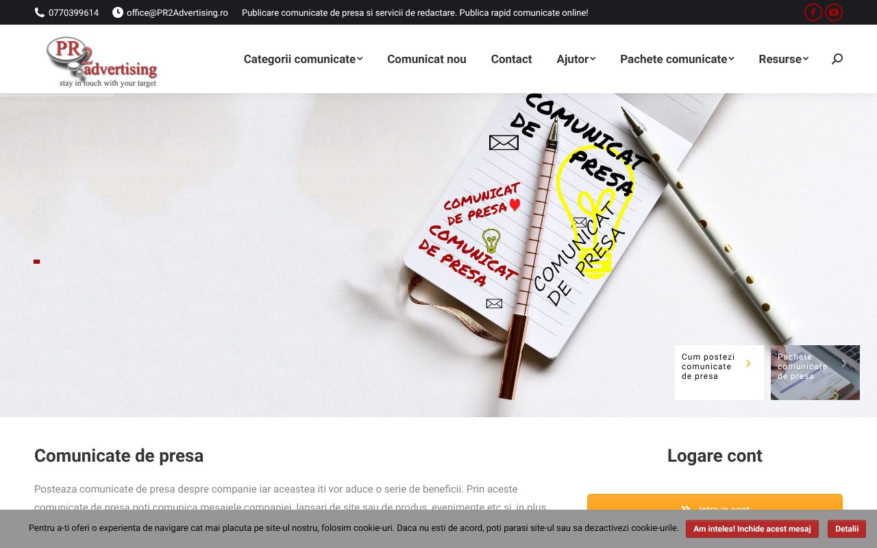Screenshot of pr2advertising.ro