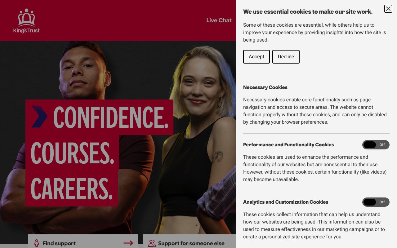 Screenshot of princes-trust.org.uk