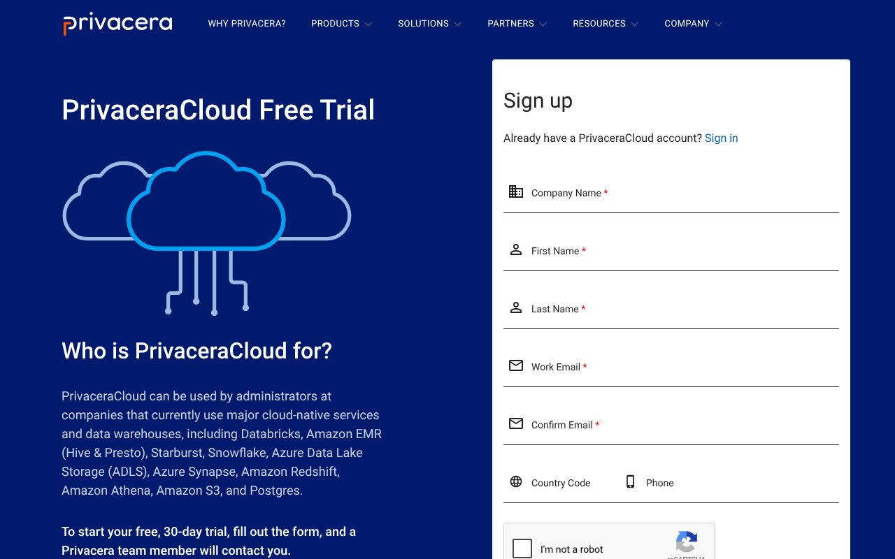 Screenshot of privaceracloud.com