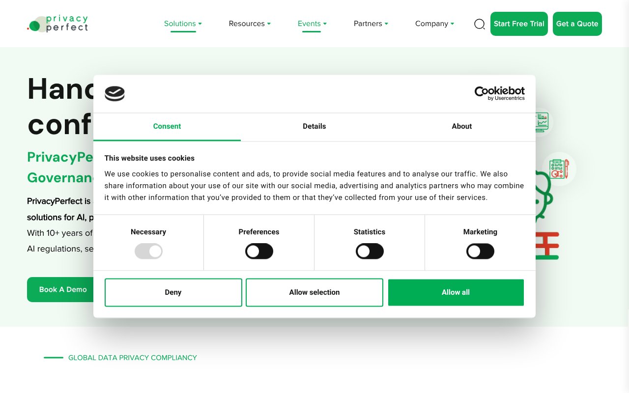 Screenshot of privacyperfect.com
