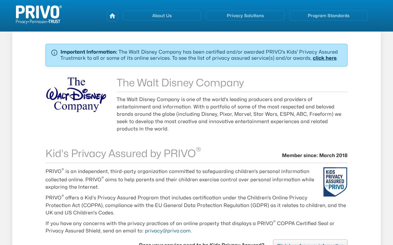 Screenshot of privo.com