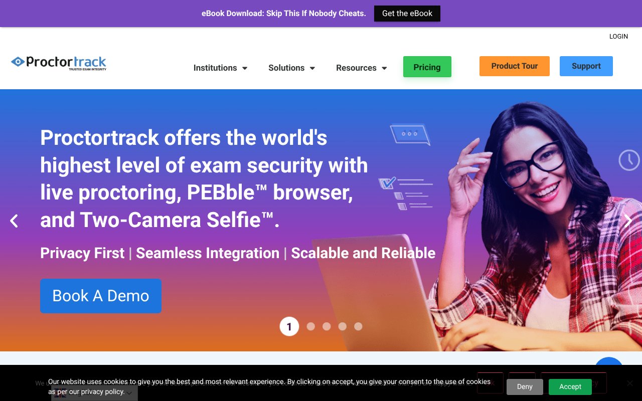 Screenshot of proctortrack.com