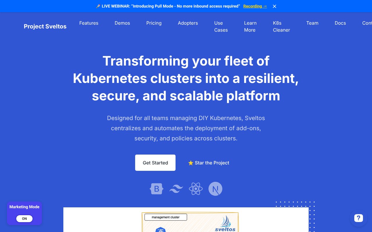 Screenshot of projectsveltos.io