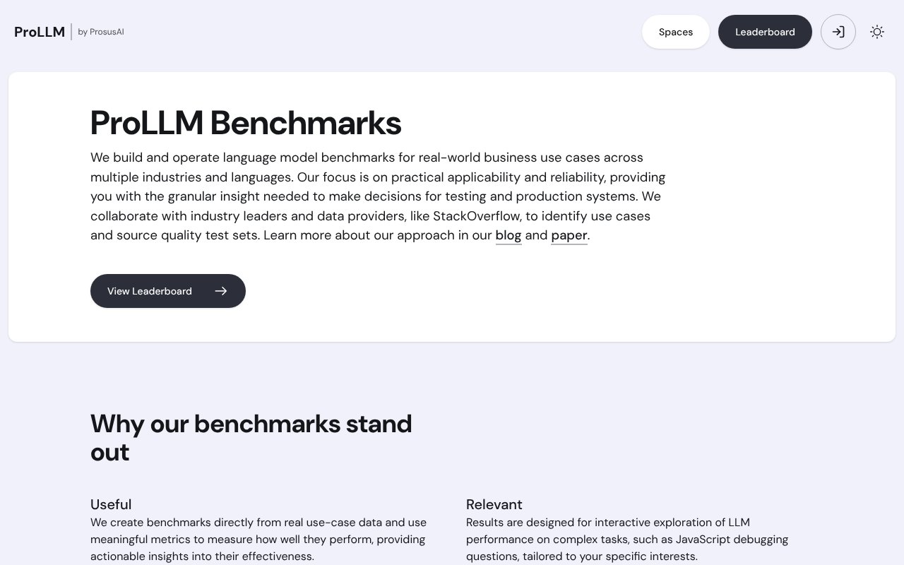 Screenshot of prollm.ai