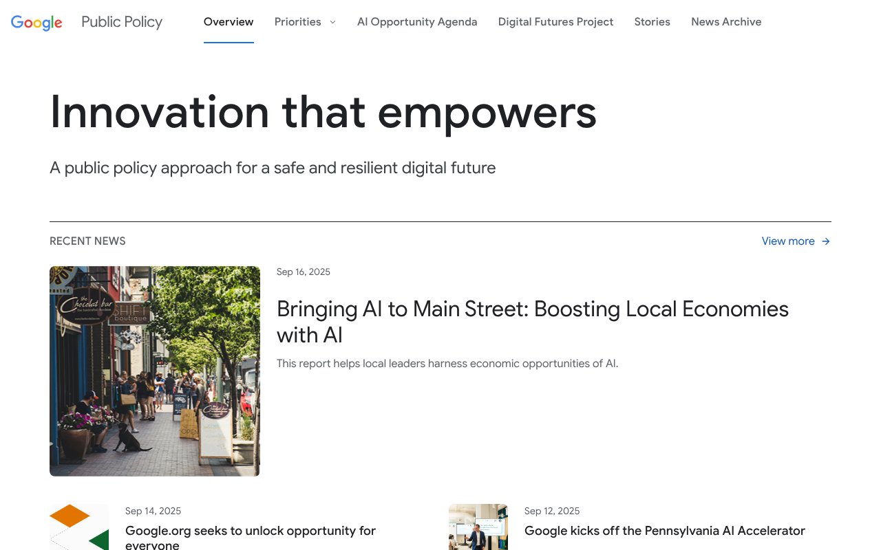 Screenshot of publicpolicy.google