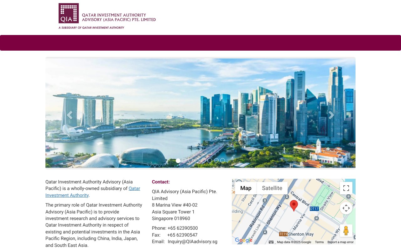 Screenshot of qiaadvisory.sg