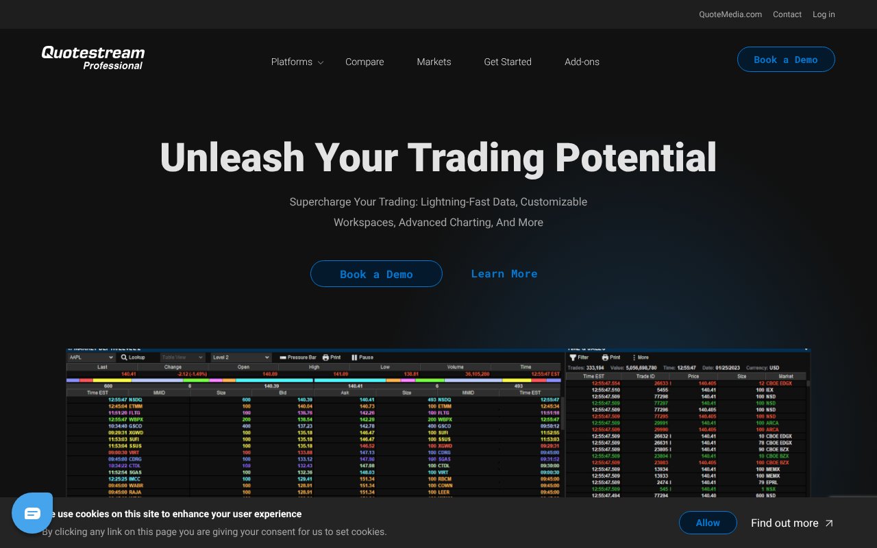 Screenshot of quotestreampro.com