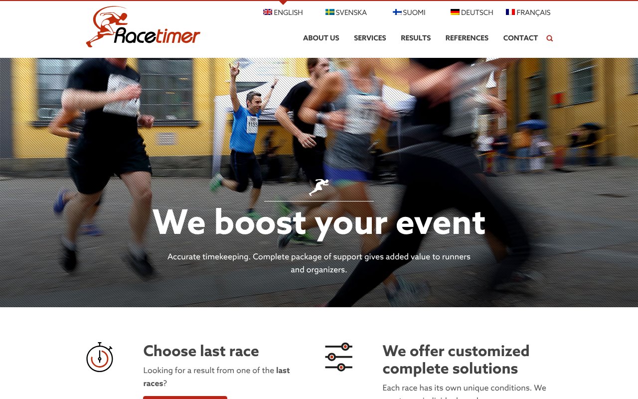 Screenshot of racetimer.se