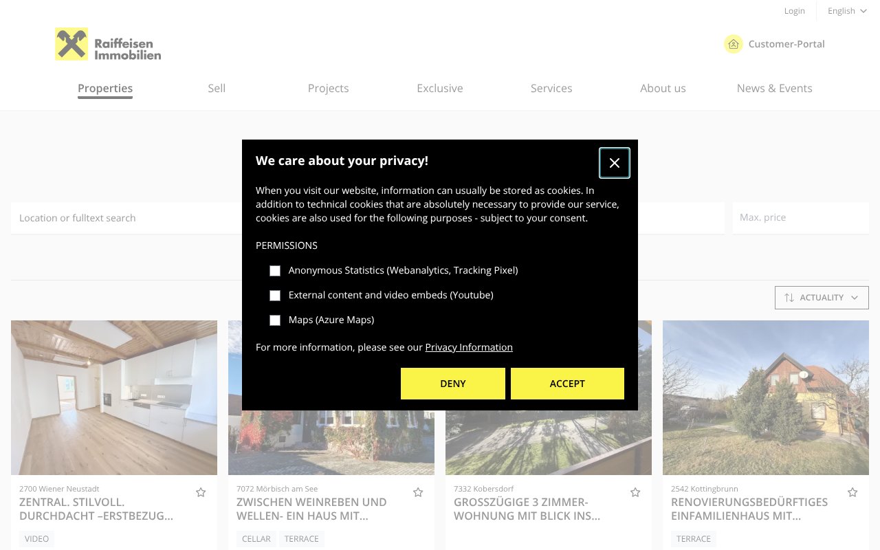 Screenshot of raiffeisen-immobilien.at