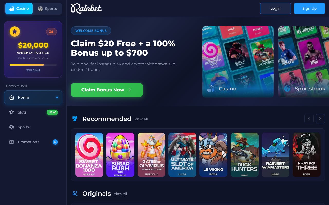 Screenshot of rainbet-official.com