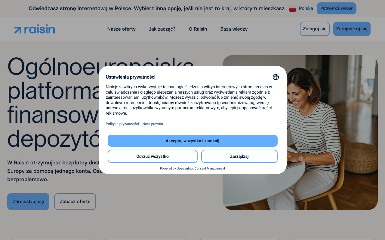 Screenshot of raisin.com