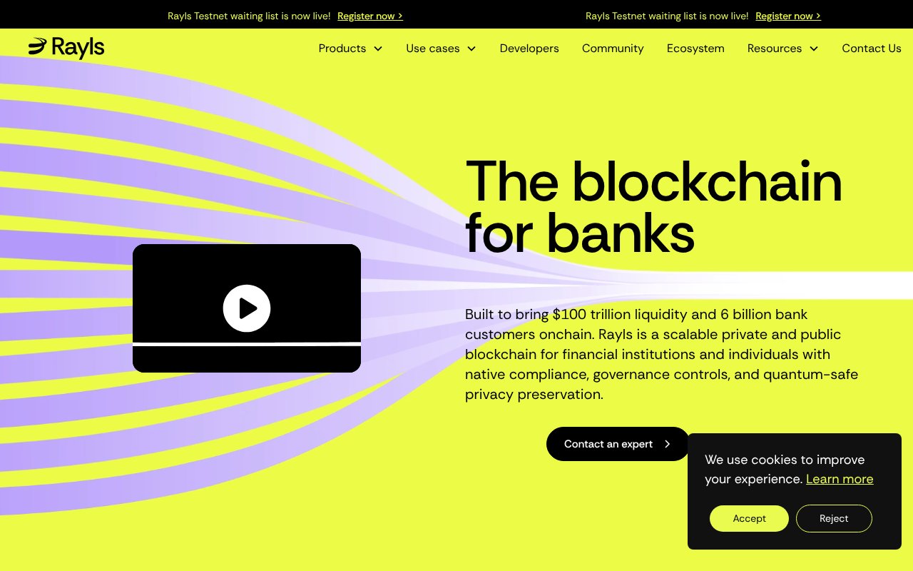 Screenshot of rayls.com