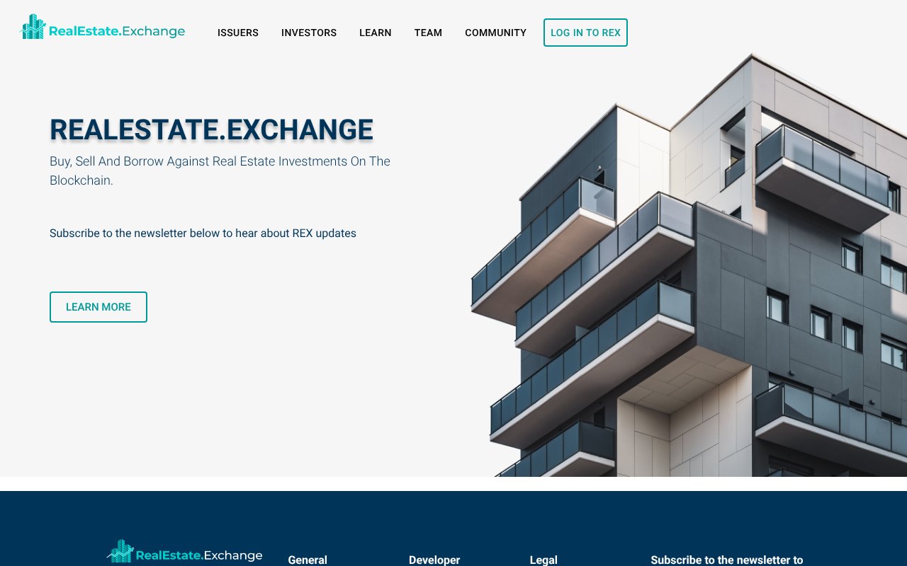Screenshot of realestate.exchange