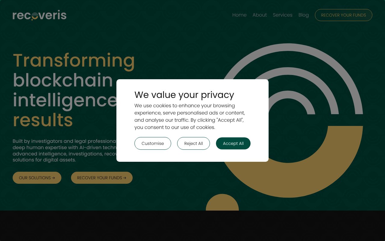 Screenshot of recoveris.io