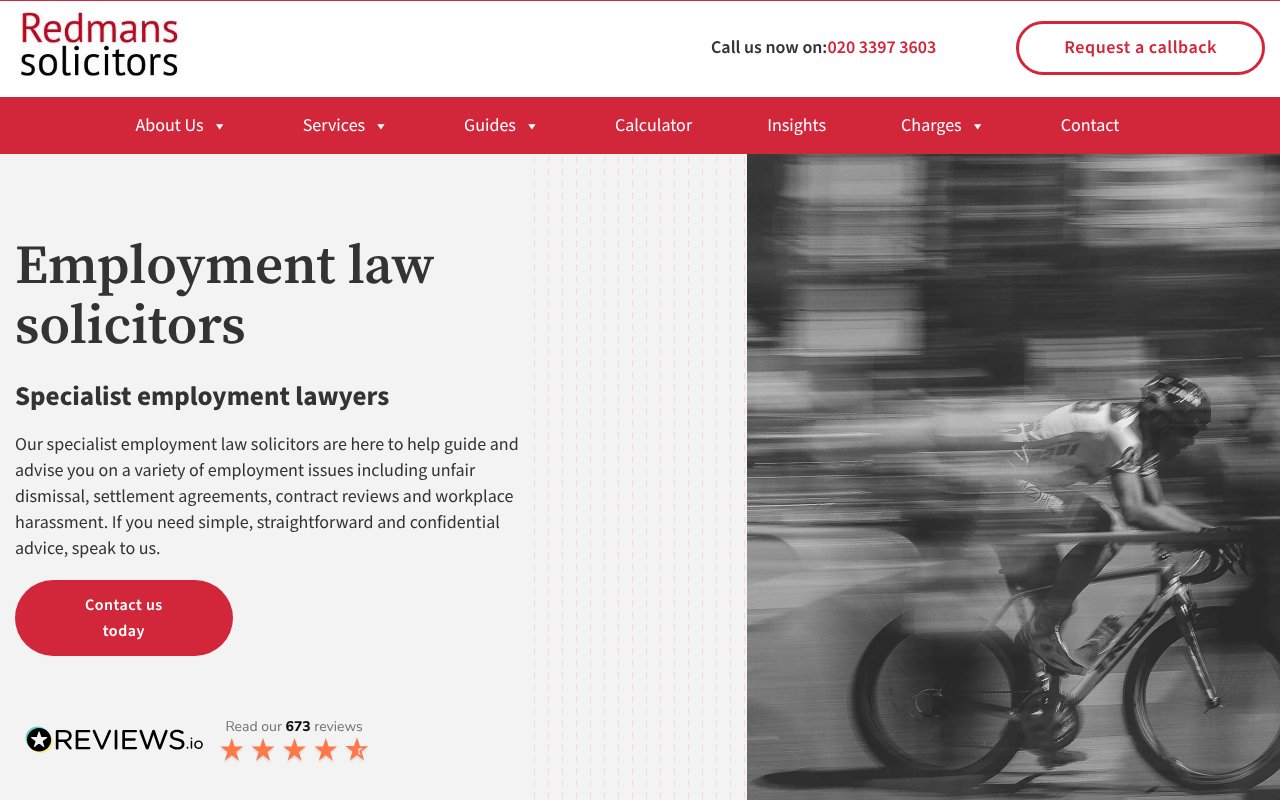 Screenshot of redmans.co.uk