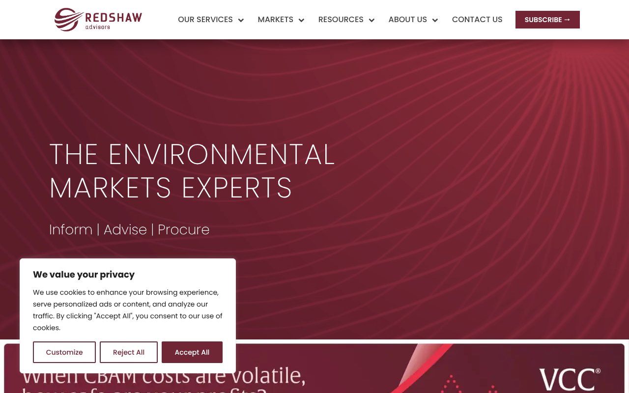 Screenshot of redshawadvisors.com