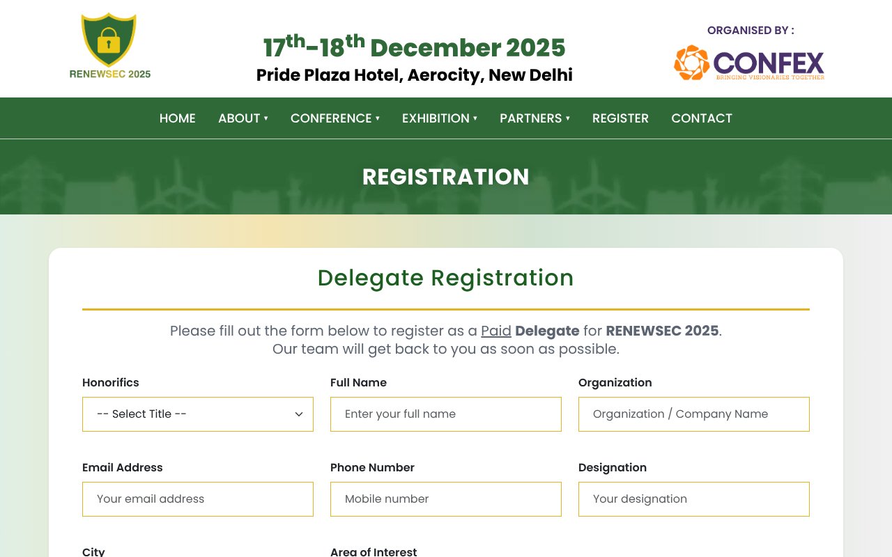 Screenshot of renewsecsummit.com