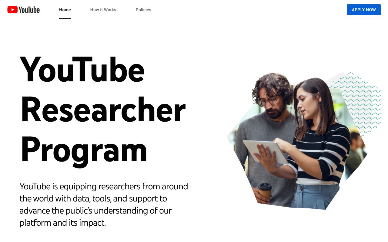 Screenshot of research.youtube