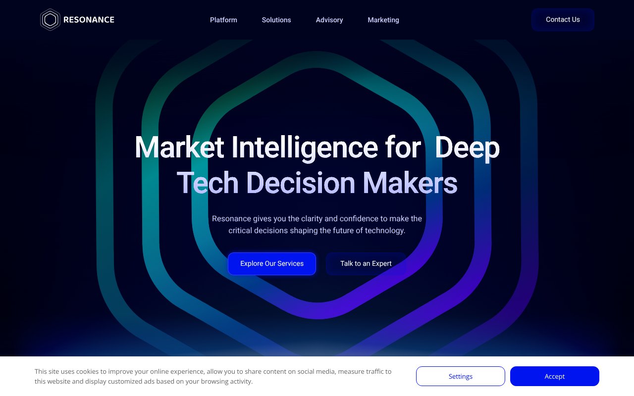 Screenshot of resonance.holdings