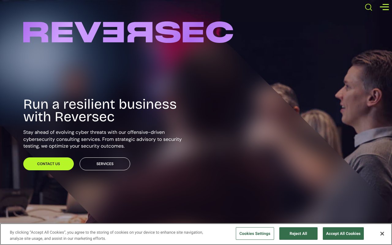 Screenshot of reversec.com