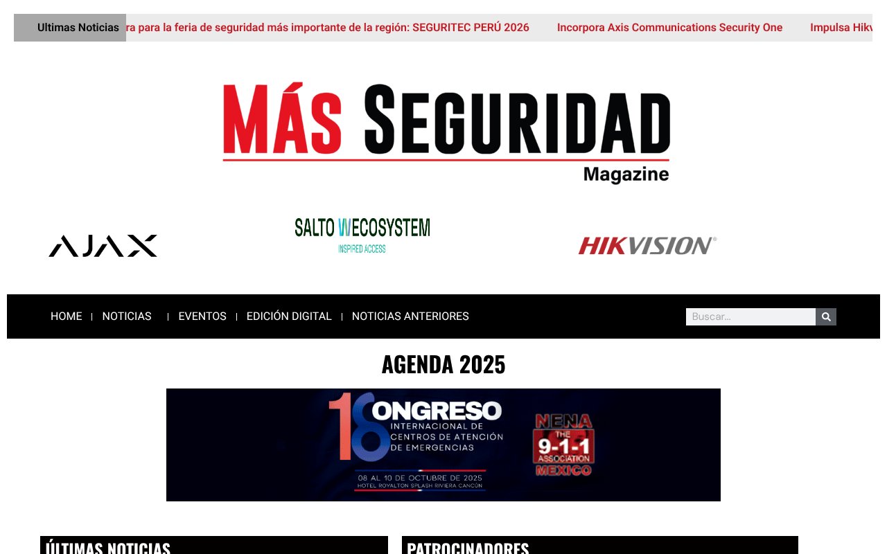 Screenshot of revistamasseguridad.com.mx