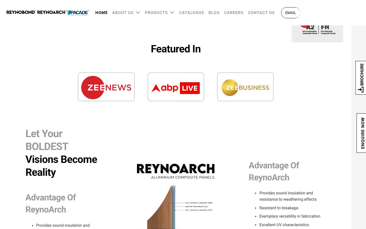 Screenshot of reynobondindia.com