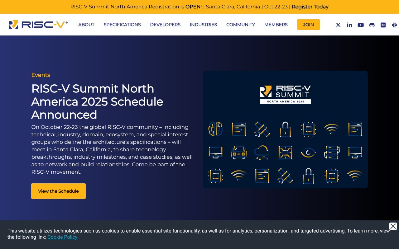 Screenshot of riscv.org