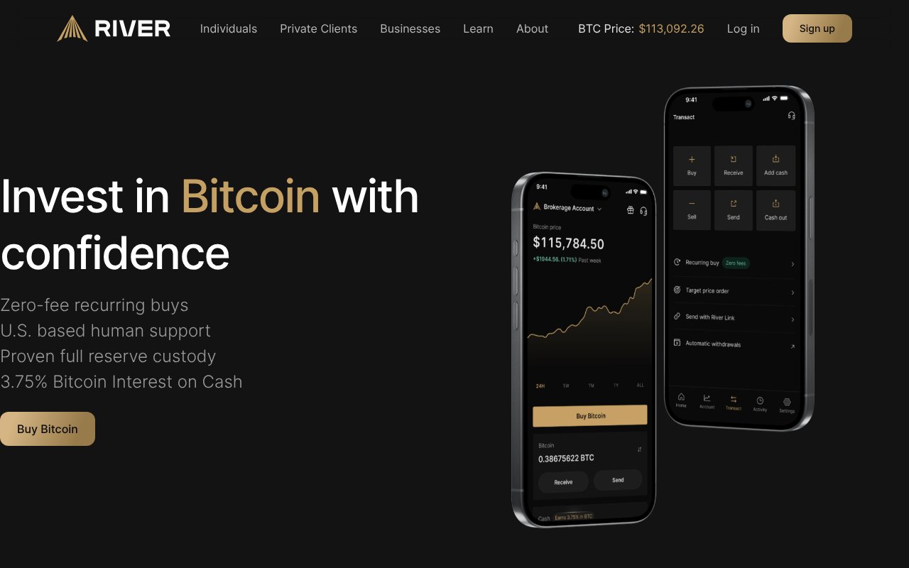 Screenshot of river.com