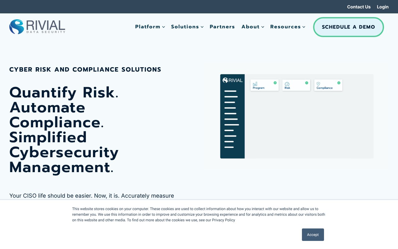 Screenshot of rivialsecurity.com