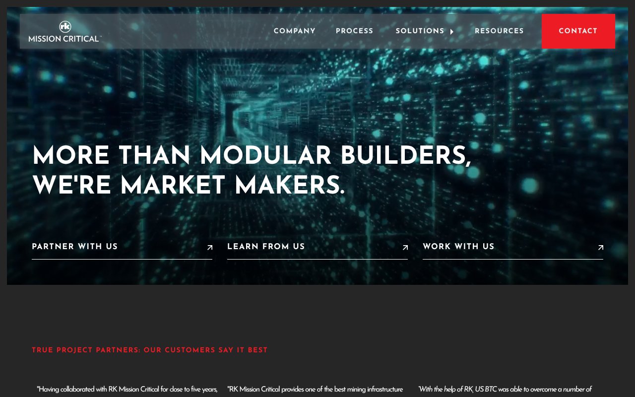 Screenshot of rkmissioncritical.com