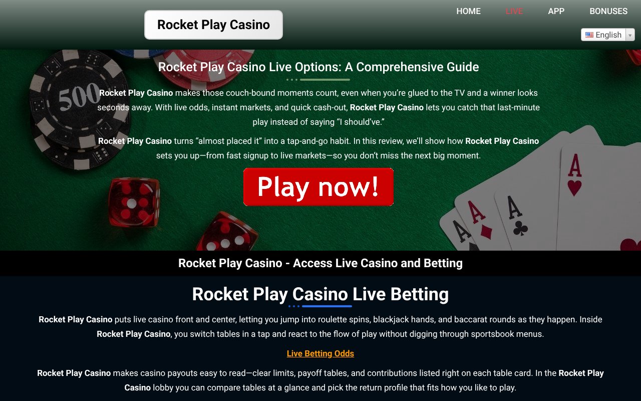 Screenshot of rocketplaycasino.eu
