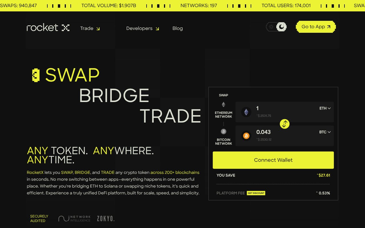 Screenshot of rocketx.exchange