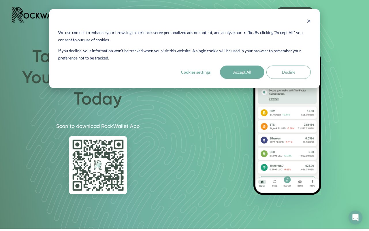 Screenshot of rockwallet.com