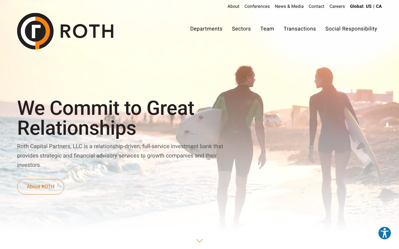 Screenshot of roth.com