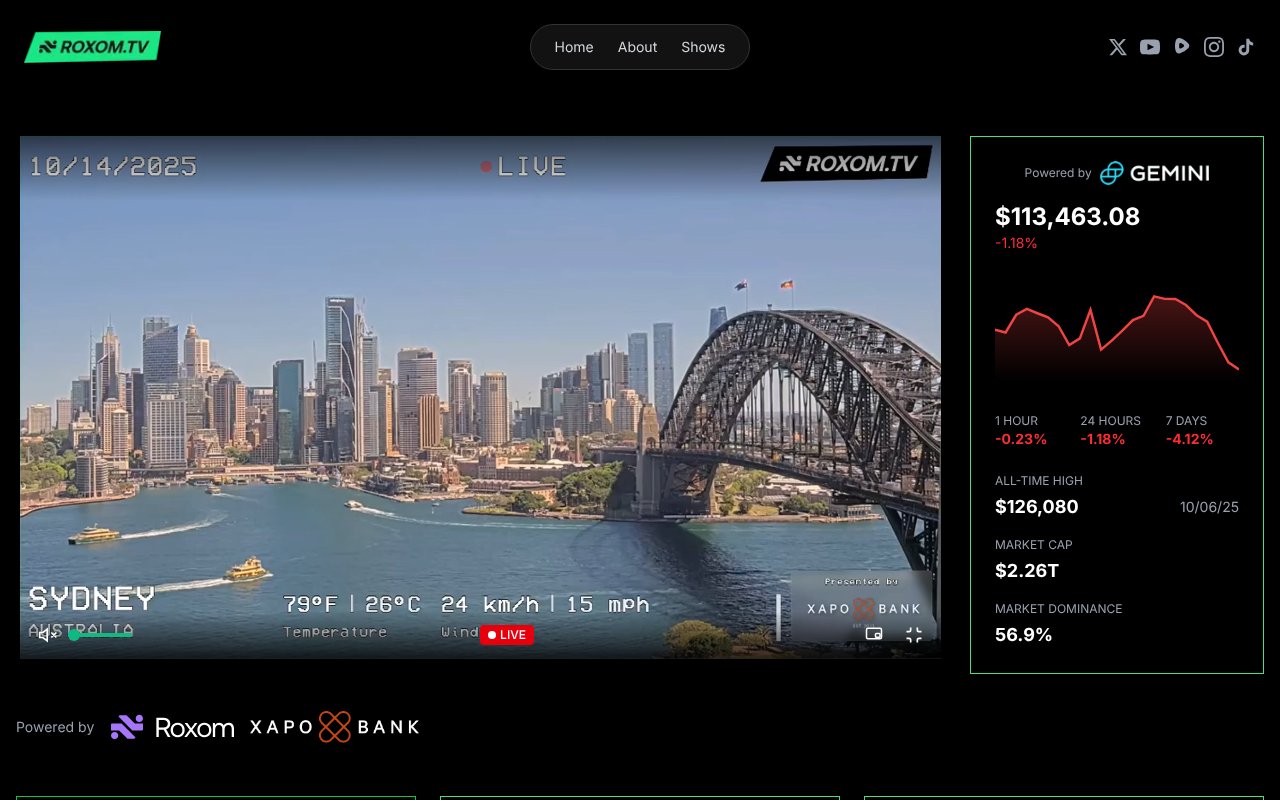 Screenshot of roxom.tv