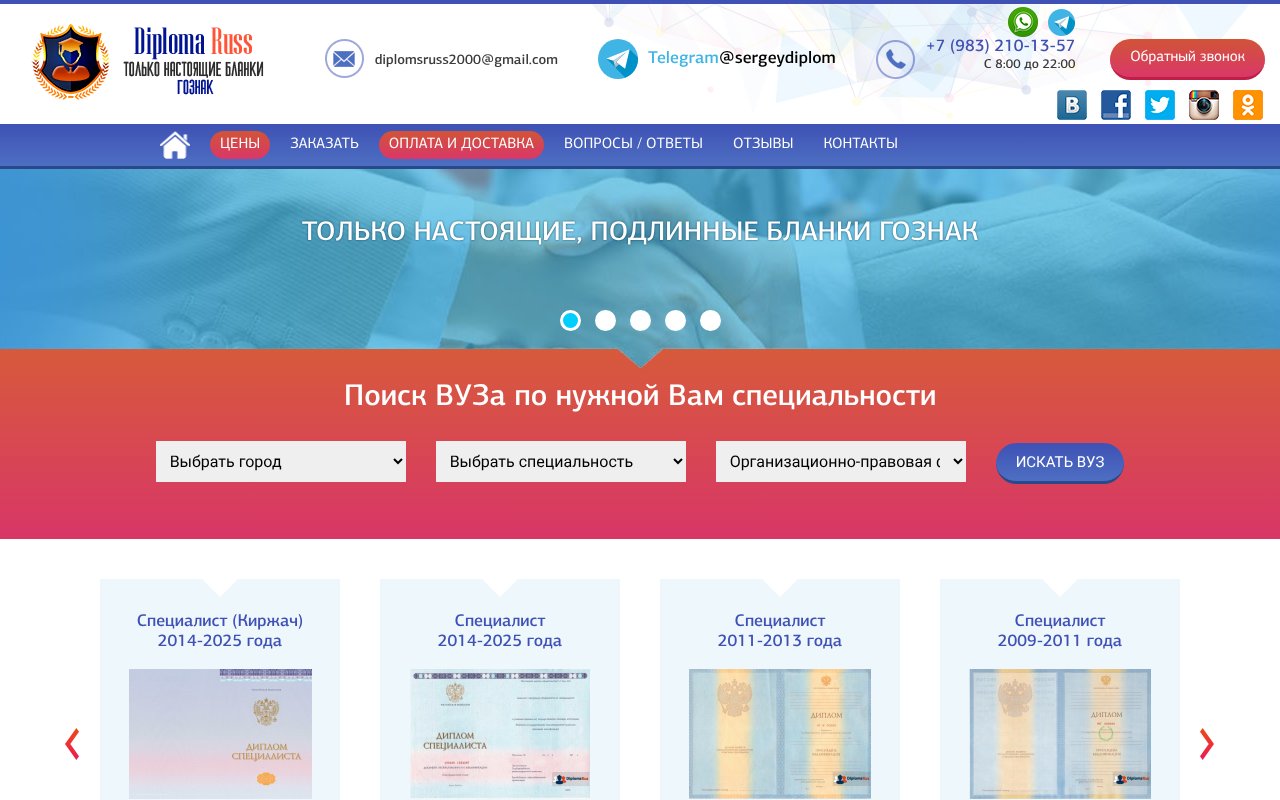 Screenshot of rudik-diplom10.ru