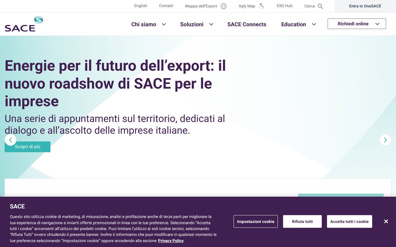 Screenshot of sace.it