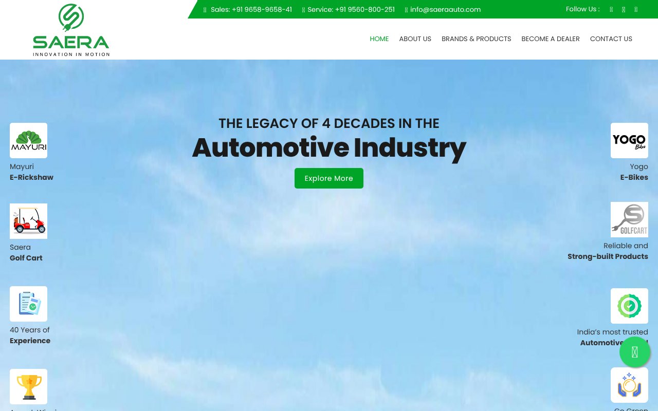 Screenshot of saeraauto.com