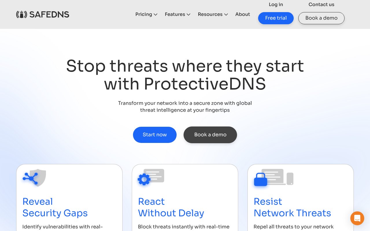 Screenshot of safedns.com