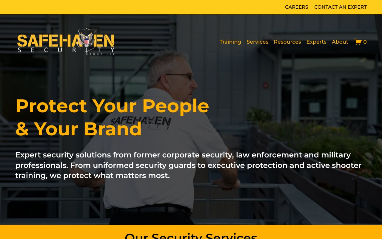 Screenshot of safehavensecuritygroup.com