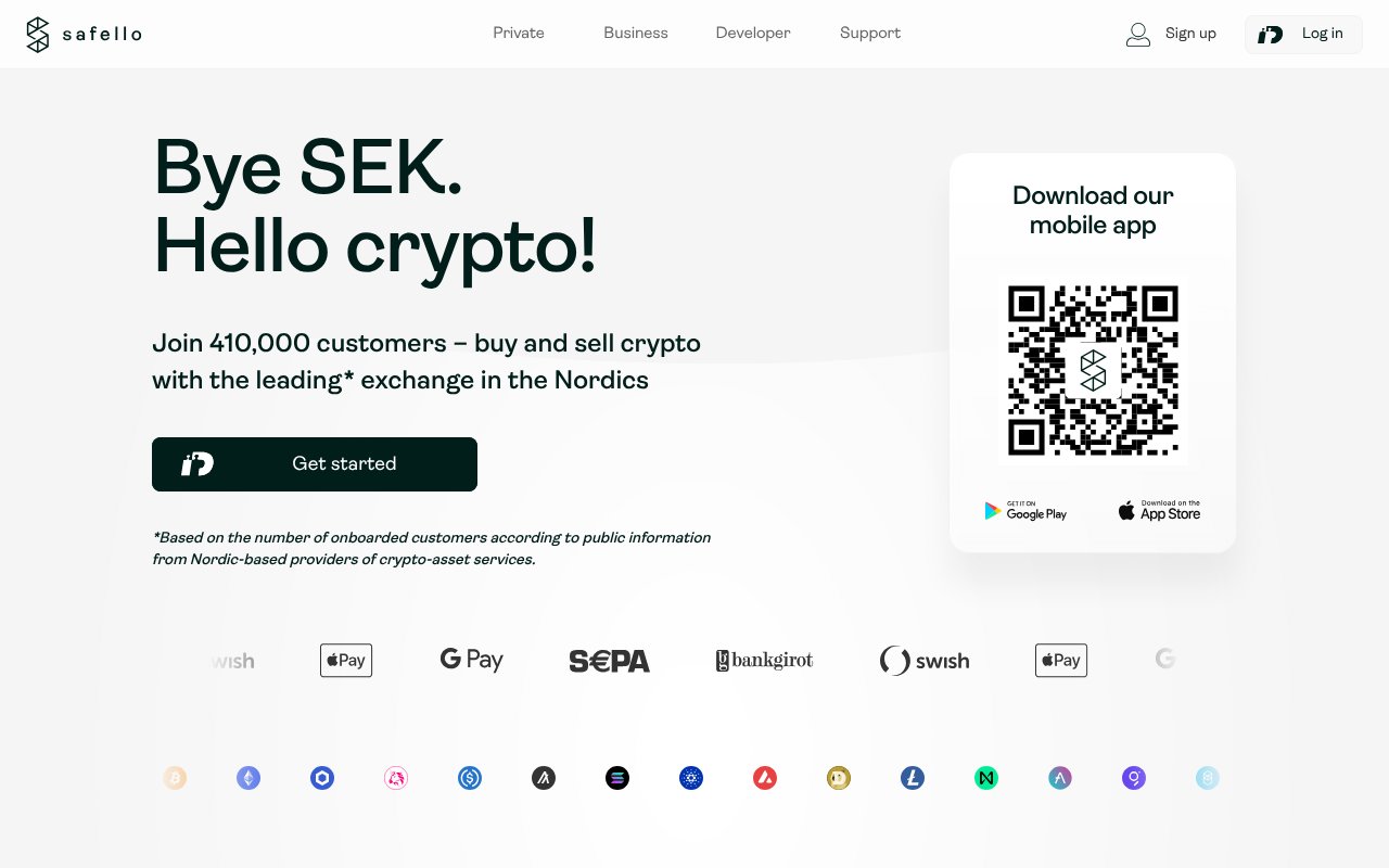 Screenshot of safello.com