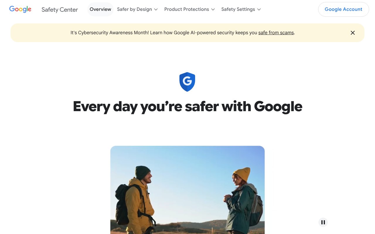 Screenshot of safety.google