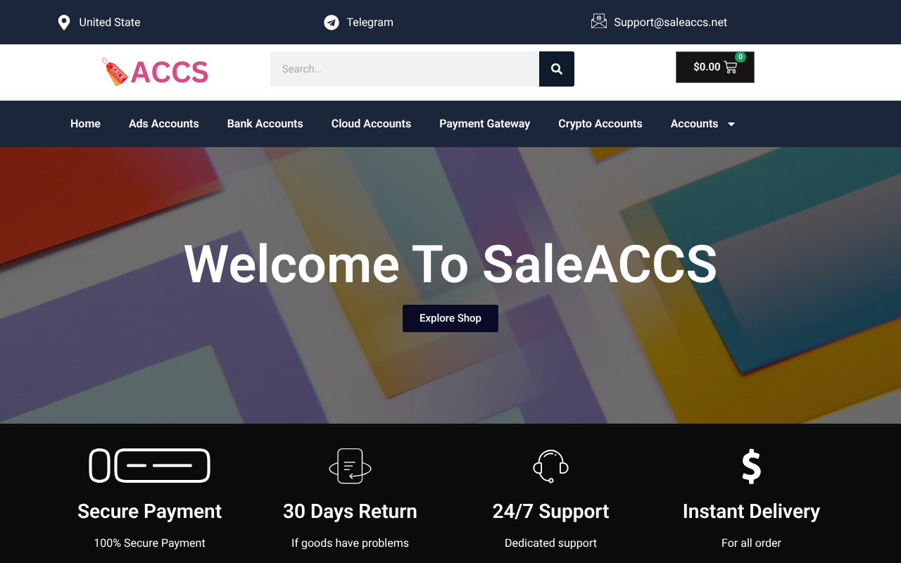 Screenshot of saleaccs.net