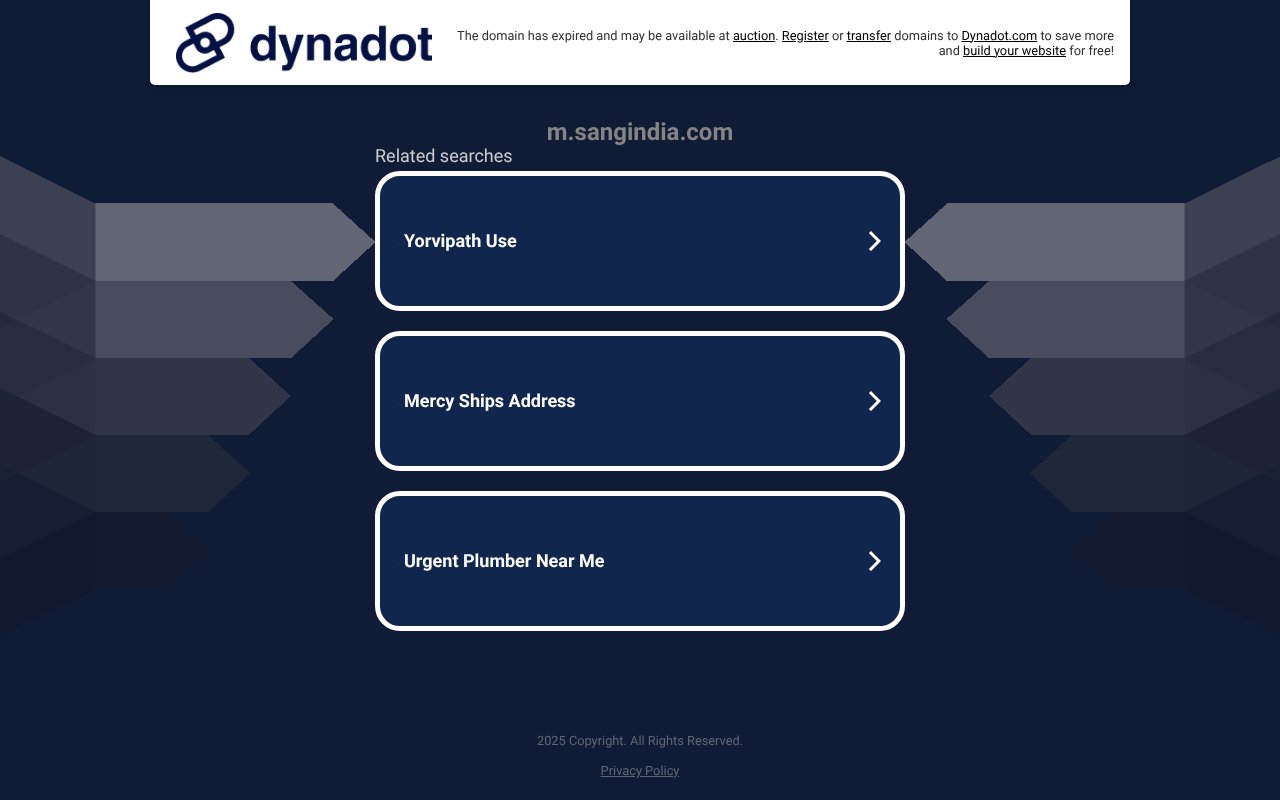 Screenshot of sangindia.com