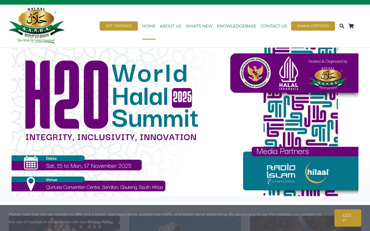 Screenshot of sanha.co.za