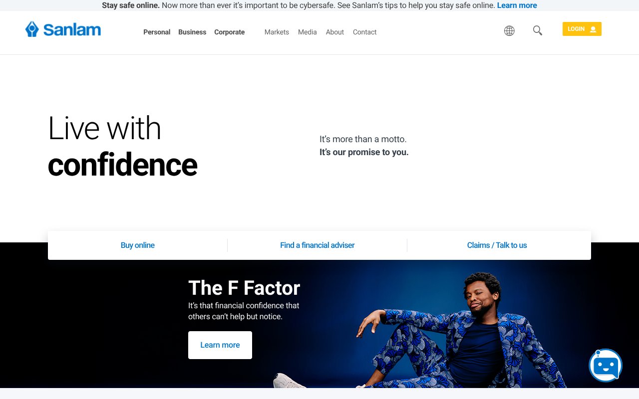 Screenshot of sanlam.co.za